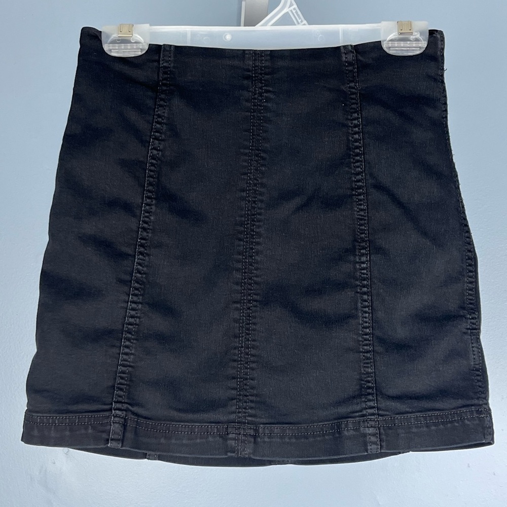 Free People denim minimalist mini skirt